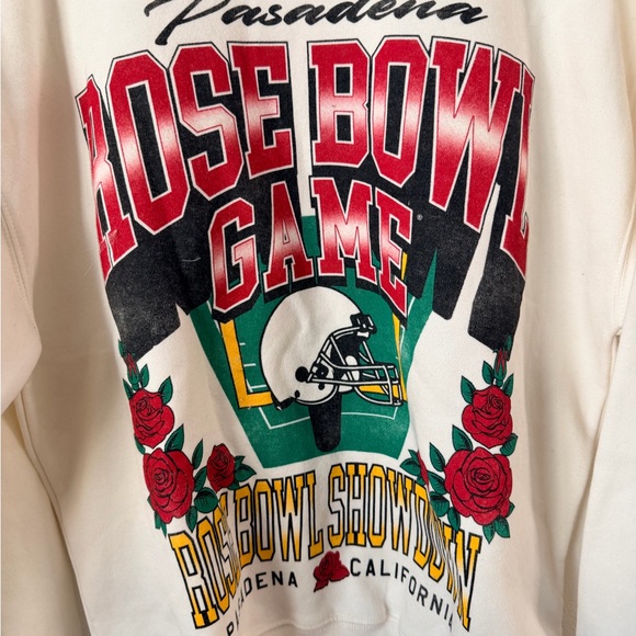 New Abercrombie & Fitch Fleece Sweatshirt Pasadena Rose Bowl Oversized XS - Picture 2 of 7